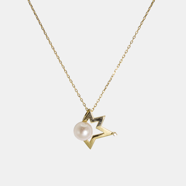 Star Pearl Charm Necklace