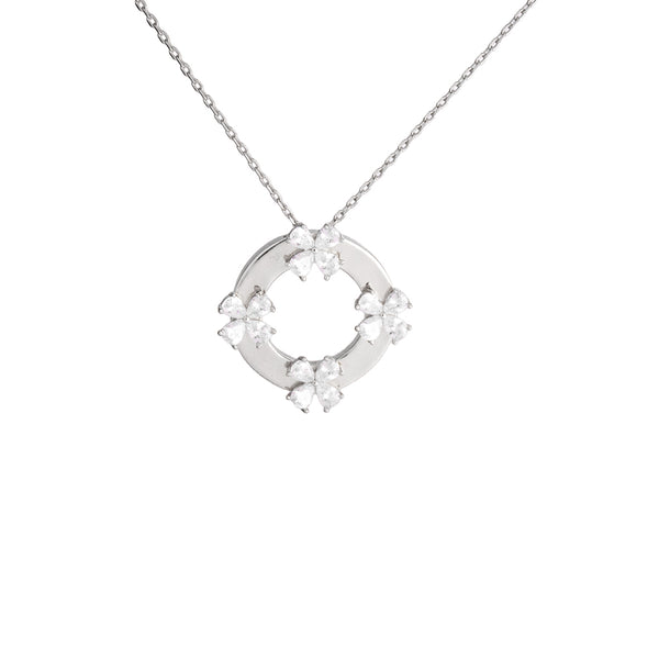 Floral Halo Crystal Necklace