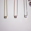 Square Solitaire Pendant Necklace