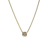Square Solitaire Pendant Necklace