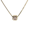 Square Solitaire Pendant Necklace