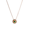Emerald Halo Disc Pendant Necklace