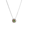 Emerald Halo Disc Pendant Necklace
