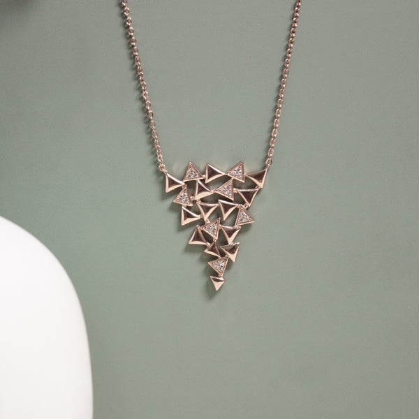Geometric Triangle Cluster Necklace
