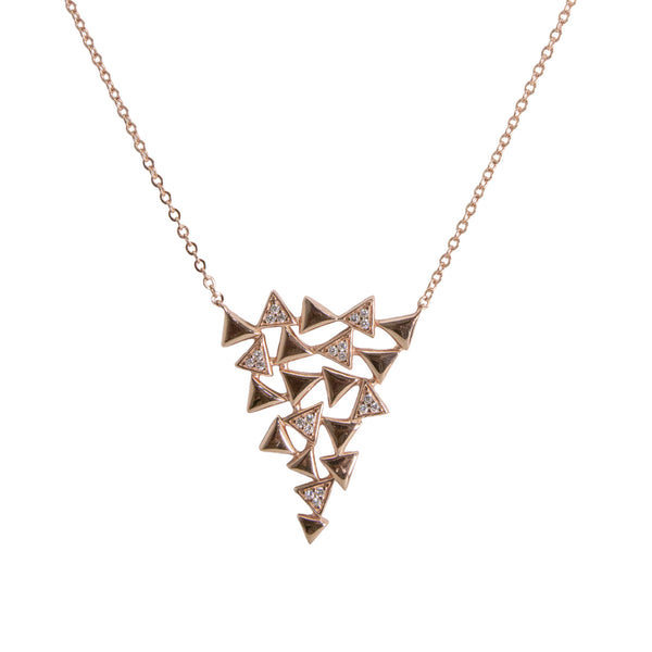 Geometric Triangle Cluster Necklace
