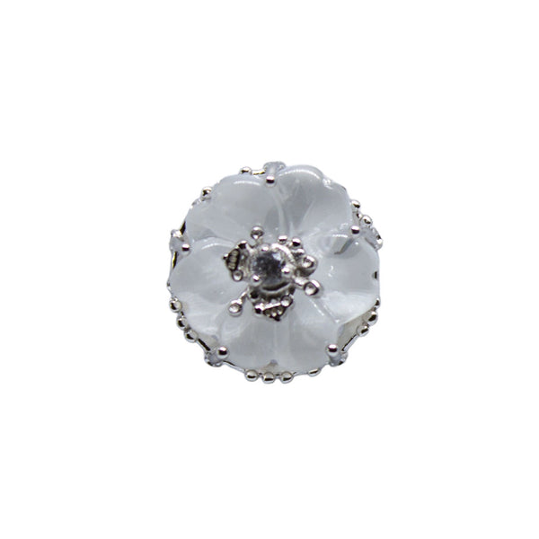 Elegant Mother of Pearl Floral Stud Earrings (MOP)
