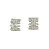 Baguette-Cut Crystal Huggie Earrings - Silver
