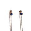 Minimalist Sapphire & Rose Gold Chain Drop Earrings