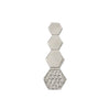 Hexagonal Geometric Drop Earrings – Silver & Rose Gold