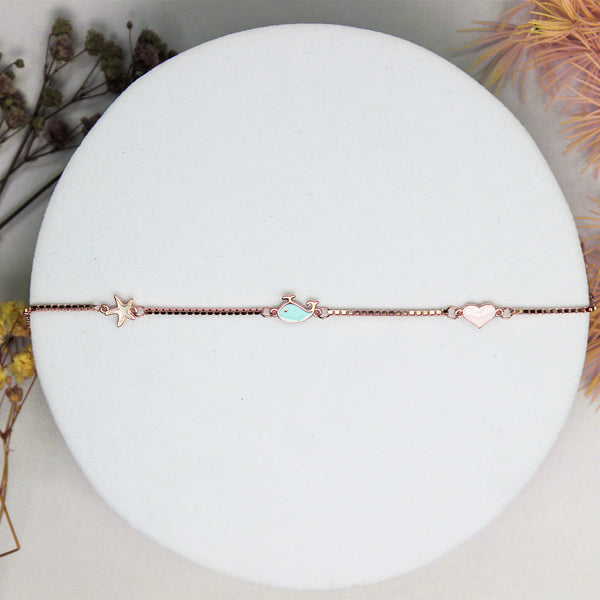 Rose Gold Ocean-Themed Charm Bracelet