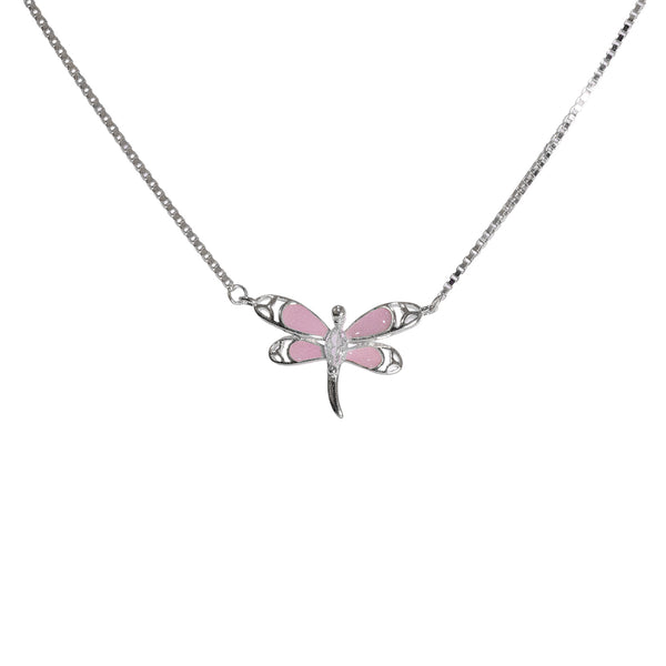Pink Dragonfly Pendant Necklace