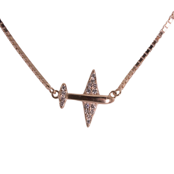 Pavé Aeroplane Charm Necklace