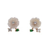 Floral Carved Pearl Studs - RoseGold