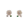 Floral Carved Gemstone Stud Earrings – Elegant & Delicate