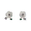 Floral Carved Gemstone Stud Earrings – Elegant & Delicate