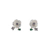 Floral Carved Gemstone Stud Earrings – Elegant & Delicate