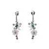 Floral Drop Earrings - Silver