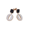 Bold Geometric Statement Earrings – Black & White Elegance