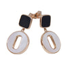 Bold Geometric Statement Earrings – Black & White Elegance