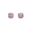 Elegant Cushion-Cut Halo Stud Earrings – Set of Two