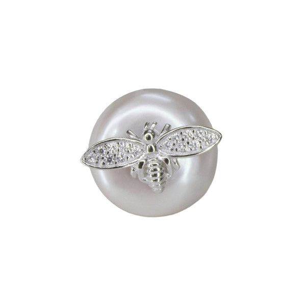 Pearl & Crystal Bee Studs