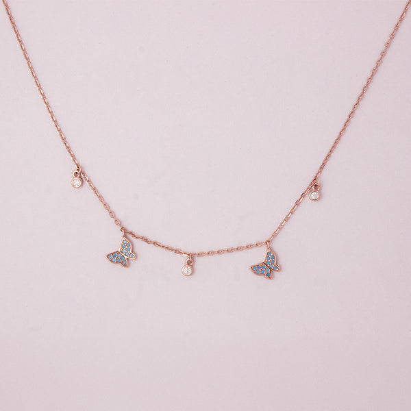 Enamel Butterfly Charm Necklace