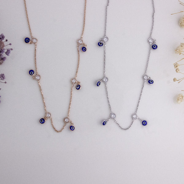 Evil Eye Enamel Ball Chain Necklace
