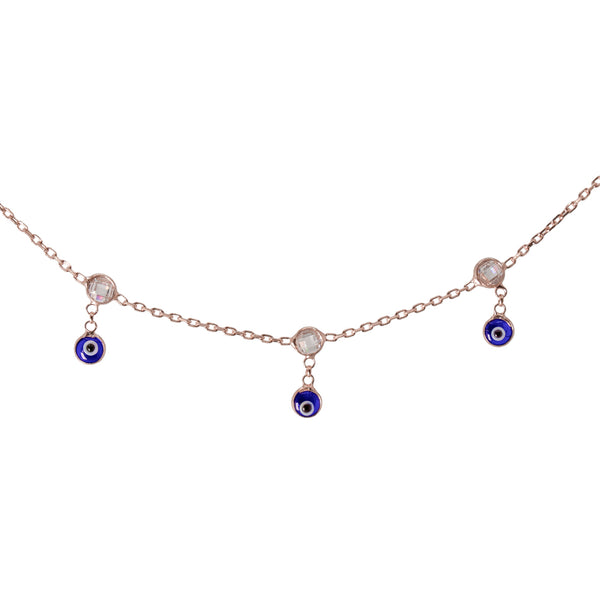 Evil Eye Enamel Ball Chain Necklace