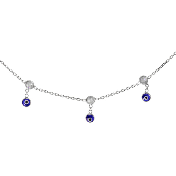 Evil Eye Enamel Ball Chain Necklace