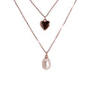 Heart &amp; Pearl Layered Elegance Necklace