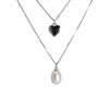 Heart &amp; Pearl Layered Elegance Necklace