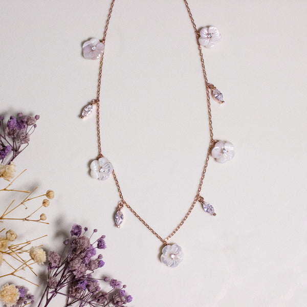 Pearl Blossom Charm Necklace