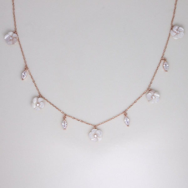 Pearl Blossom Charm Necklace