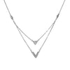 Layered V Pendant Necklace – Dual Chain Design