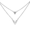 Layered V Pendant Necklace – Dual Chain Design