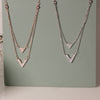 Layered V Pendant Necklace – Dual Chain Design