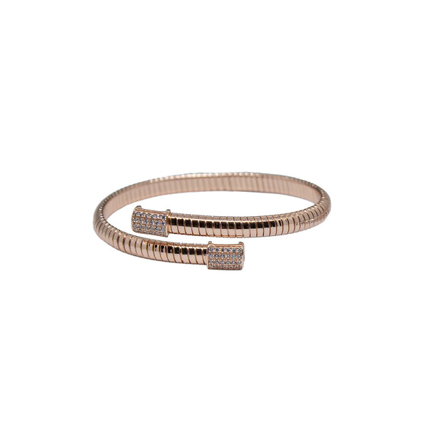 Cuff Bracelet with Pavé Details - RoseGold
