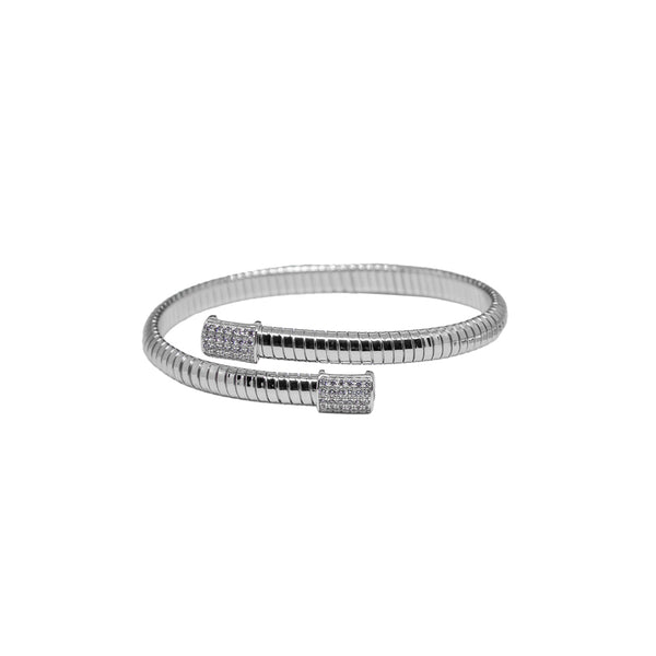 Timeless Elegance – Flexible Cuff Bracelet with Pavé Detailing
