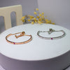 Delicate Heart Accent Adjustable Bangle