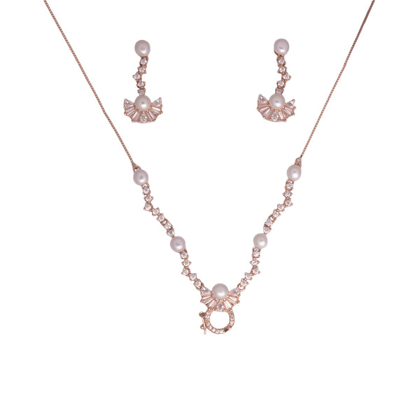 Elegant Pearl Baguette Jewelry Set