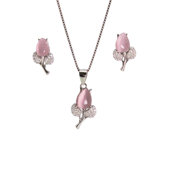 Blush Bloom Teardrop Floral Necklace