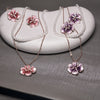 Pearl Blossom Enamel Floral Necklace Set