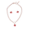 Pearl Blossom Enamel Floral Necklace Set