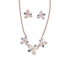 Crystal Bloom Enamel Floral Necklace Set