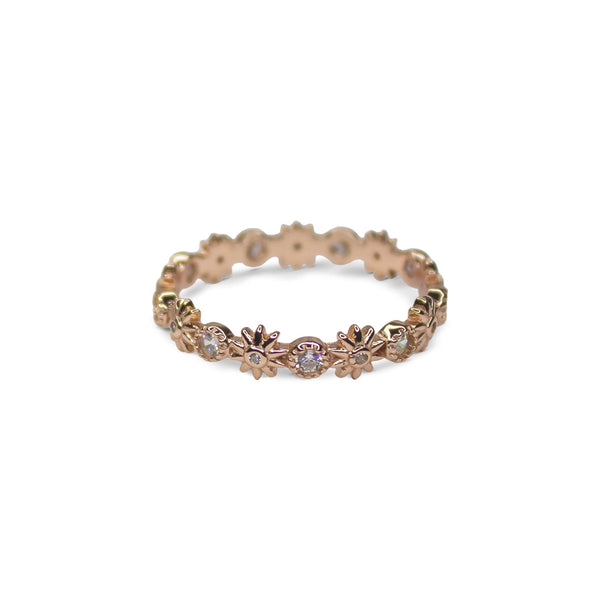 Floral Eternity Band Ring - RoseGold, 9