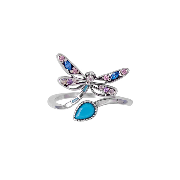 Dragonfly Enamel Statement Ring