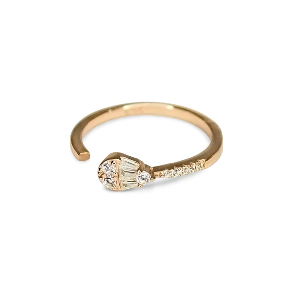 Exquisite Teardrop Open Ring - RoseGold