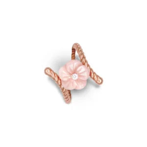 Floral MOP Twist Open Ring