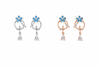 Blue Bloom Drop Studs