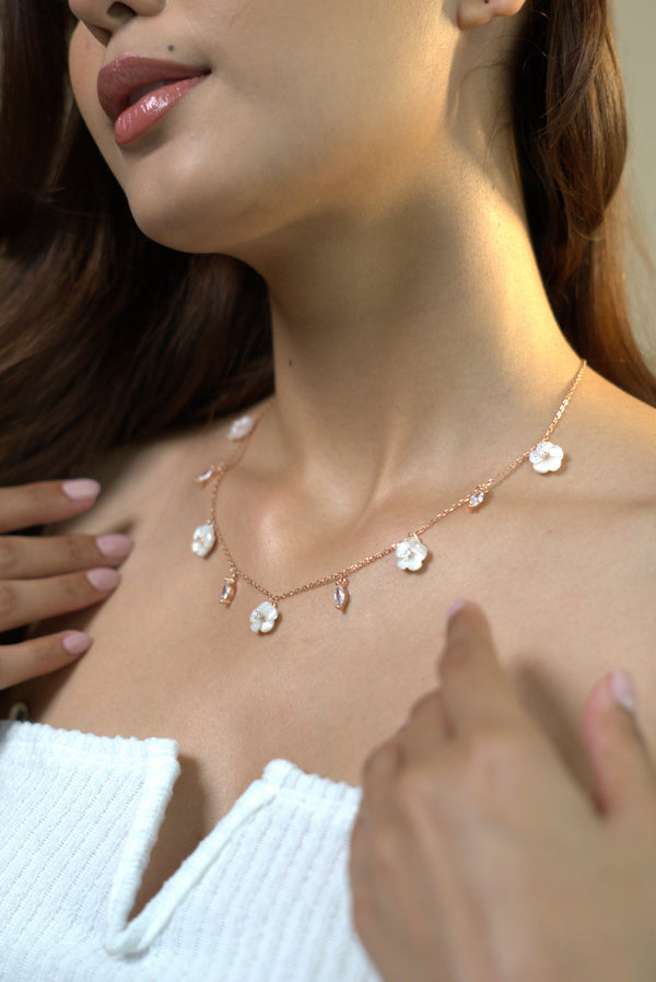 Pearl Blossom Charm Necklace
